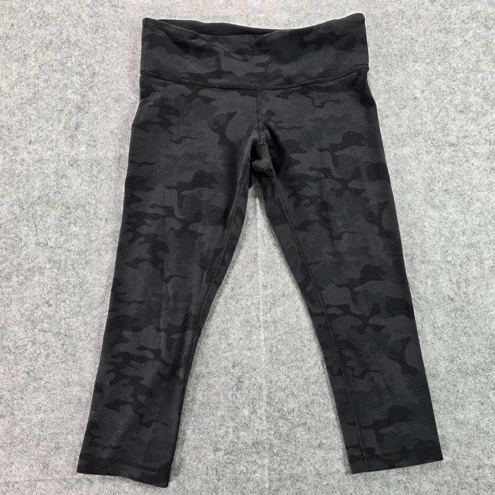 Lululemon Wunder Under Crop 21" Women's Size 6 Black Camo Luxtreme Yoga Run